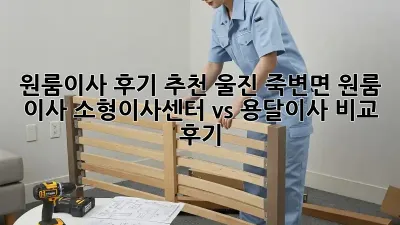 원룸이사 후기 추천: 울진 죽변면 원룸 이사, 소형이사센터 vs 용달이사 비교 후기! ✨
